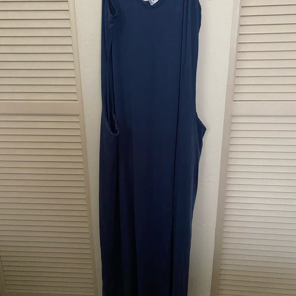 Royal Blue Maxi dress with pockets and adjustable straps size M